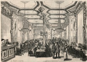 Le Café Pierron em Paris no século XIX - Gravura em "Tableau-de-Paris" de Edmond Texier 1852 de French School