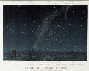 O céu no horizonte parisiense no solstício de inverno - em "Le Ciel" de Amédée Guillemin, Paris de French School