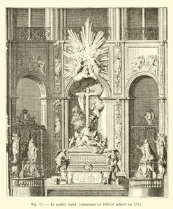 O altar-mor, começa em 1699 e termina em 1714 de French School