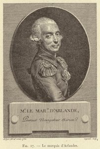 O Marquês de Arlandes (gravura) de French School