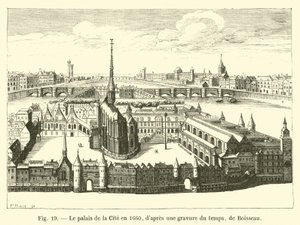 O Palácio da Cidade em 1660, depois de uma gravura do tempo, por Boisseau de French School