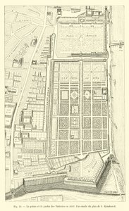 O palácio e o Jardim das Tulherias em 1632, Fac-símile do plano de I Gomboust de French School