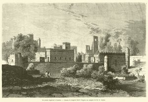 Le palais imperial a Gondar (engraving) de French School