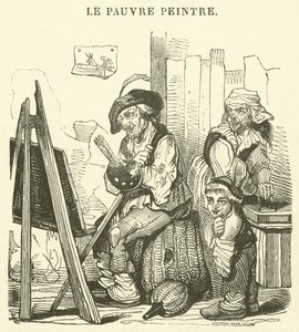 O pobre pintor (gravura) de French School