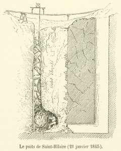 O poço em Saint-Hilaire, 21 de janeiro de 1845 (gravura) de French School