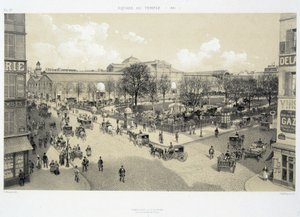 Le square du temple en 1881 - in "Paris through the ages: le temple et la rue Royale", final do século XIX de French School