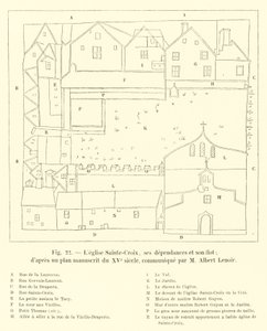 A Igreja da Santa Cruz, suas dependências e sua ilhota; depois de um plano manuscrito do século 15, comunicado pelo Sr. Albert Lenoir de French School