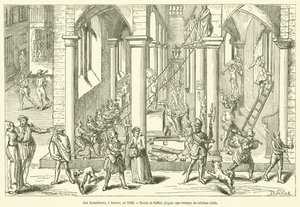 Os Iconoclastas, em Antuérpia, 1566 (gravura) de French School