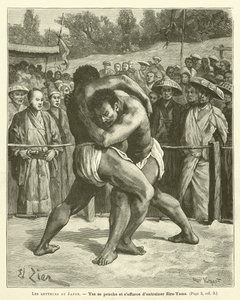 Wrestlers In Japan (gravura) de French School