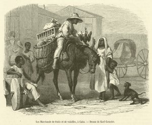 The Fruit and Poultry Merchants, em Cuba (gravura) de French School