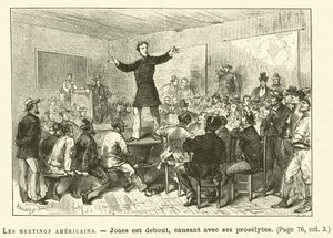 Les Meetings Americains (gravura) de French School