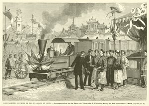 As primeiras ferrovias francesas na China (gravura) de French School