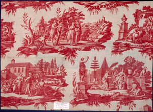 Les Saisons de The Mayoux Collection, 3º quartel do século XVIII, chapa de cobre estampada de algodão de French School