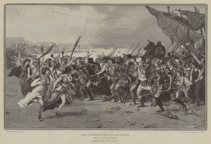 Os vencedores de Salamina (gravura) de French School