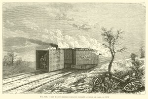 As Carruagens Blindadas Utilizadas Durante o Cerco de Paris, 1870 (gravação) de French School