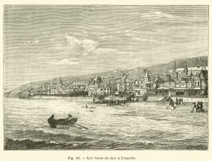 Banhos de mar em Trouville (gravura) de French School