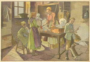 Doces (litografia a cores) de French School