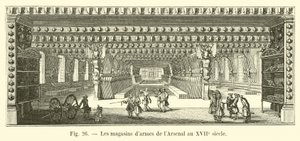 Armazéns de arsenal no século XVII de French School