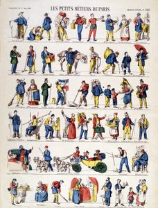 Les petits metiers de Paris, imagem de Epinal do século XIX (gravura) de French School