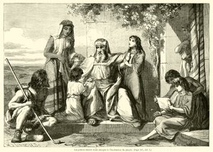 Os sacerdotes também estavam encarregados da instrução do povo (gravura) de French School