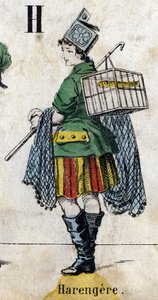 Carta H: Arenque. Gravura em "Alfabeto mascarado". Nova imagem epinal. Impressão-litografia Pinot et Sagaire, editores, Epinal, segunda metade do século XIX . Placa Ná 491 com 25 letras iluminadas. Dim: 40,5x28cm de French School