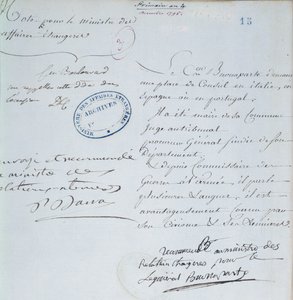 Carta de recomendação assinada por Napoleão Bonaparte (1769-1821) para seu irmão, Joseph (1768-1844) dezembro de 1795 de French School