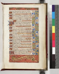 Lewis E 113 f.20r Página de texto decorada com o lema Sem lealdade, tudo está perdido, 1500-15
