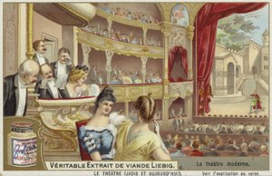 Cartão Liebig com um moderno teatro de French School