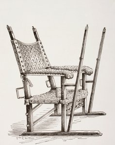 Cadeira de cama usada por Carlos I de Espanha, de Les Arts au Moyen Age, publicada em 1873 de French School