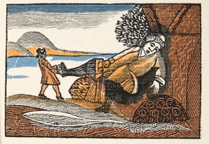 Little Thumb from Histórias ou Contos de Tempos Passados, de Mother Goose, With Morals, de M Perrault, pub. 1925 (impressão em xilogravura colorida à mão) de French School