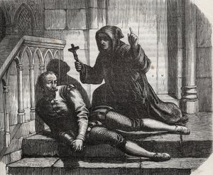 Trancado na Torre de Londres, ele só saiu para escalar o andaime: O Chanceler Thomas More (1478-1535) na prisão porque se recusou a conceder o selo real ao casamento do Rei Henrique VIII (1491-1547) com Ana de Boleyn (Anna ou Ann Bolin e Anne Bull) de French School