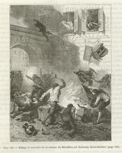 Saques e queima de uma casa durante a Revolução Francesa