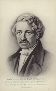Louis Daguerre (1787-1851), pioneiro da fotografia francesa (litografia) de French School