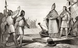 Luís IV (921-54) d&39;Outremer terras na França após a morte de Raoul em 936, de &39;Histoire de France&39; por Colart, publicado c.1840 de French School
