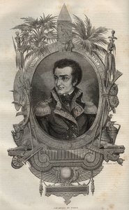 Louis Marie Maximilien de Caffarelli du Falga (1756-1799) General francês durante a Revolução Francesa - - Gravura na Nova Enciclopédia Nacional de Maurice La Charest - 1870 - de French School