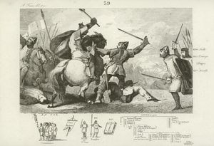 Luís VI da França lutando contra os ingleses na Batalha de Brenneville, 1119.