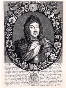 Luís XIV (1638-1715) Rei da França, c.1680 (gravura) (foto a p/b) de French School