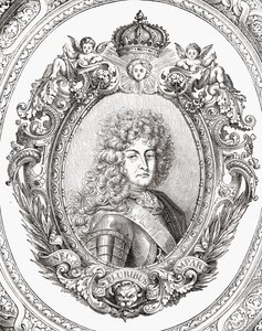 Luís XIV (1638-1715) de "História da Revolução Francesa" por Louis Blanc (1811-82) de French School