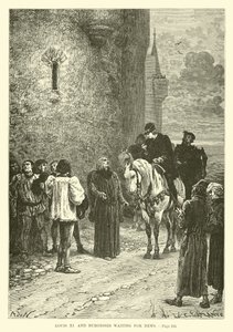 Louis XI e Burgesses aguardando notícias de French School