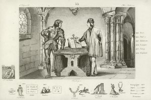 Louis XI da França mantido em cativeiro por Charles the Bold of Burgundy em Peronne, 1468 de French School