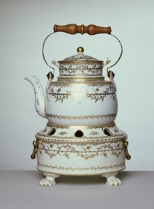 Chaleira de porcelana de Louis XVI e carrinho feito em Paris, c.1775-91 (porcelana)