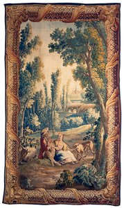 Tapeçaria pastoral de Louis XV Aubusson de French School