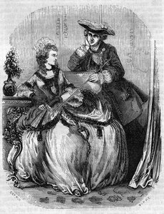 Louis XV e Madame de Pompadour, Jeanne Antoinette Poisson (1721-1764) (Marquise de Pompadour) - in "Histoire de France" de L.-P. Anquetil de French School
