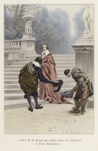 Louis de Pontis é apresentado ao Cardeal Richelieu, do século XVII de French School