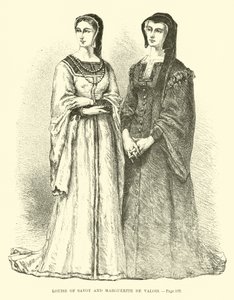 Louise de Sabóia e Marguerite de Valois de French School