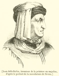 Luca della Robia, inventor da pintura majolica (gravura) de French School