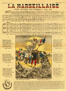 Letra e música da Marselhesa, o hino francês composto por Rouget de Lisle (Rouget de L