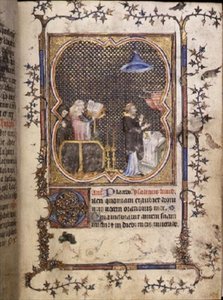 MS 3-1954 f.37r Funeral numa igreja, em latim e francês, das "Horas de Filipe o Negrito, Duque de Borgonha", c.1370 (vellum) de French School
