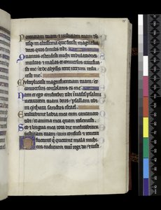 MS 300 f.75r, do Saltério e Horas de Isabella de França, Paris, c.1265-70 (caneta e tinta e têmpera sobre pergaminho) de French School