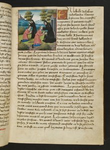 MS Hunter 252 016r Página da Hundred News News, c.1461-62 de French School